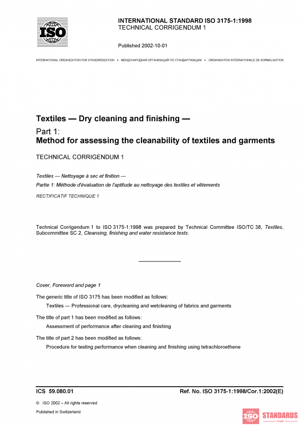 ISO 3175-1:1998/Cor 1:2002 PDF