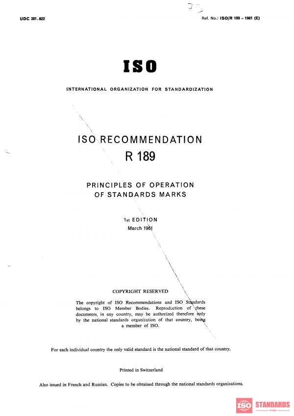 ISO/R 189:1961 PDF