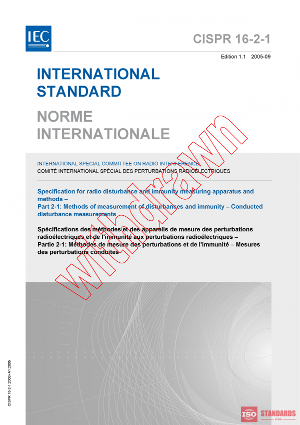 CISPR 16-2-1:2003+AMD1:2005 CSV PDF