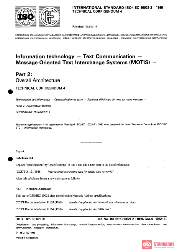 ISO/IEC 10021-2:1990/Cor 4:1992 PDF
