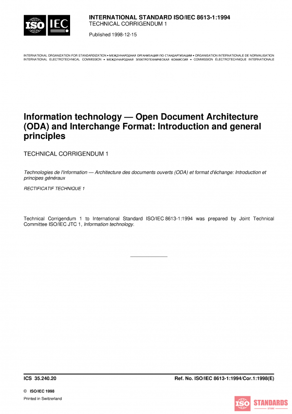 ISO/IEC 8613-1:1994/Cor 1:1998 PDF