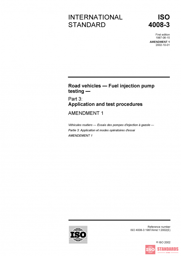 ISO 4008-3:1987/Amd 1:2002 PDF