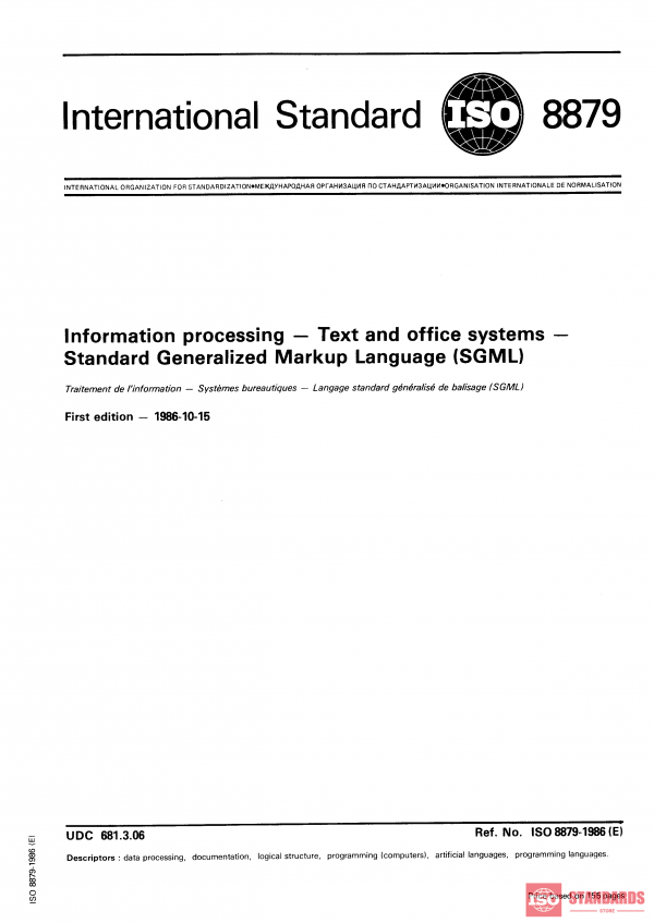 ISO 8879:1986 PDF