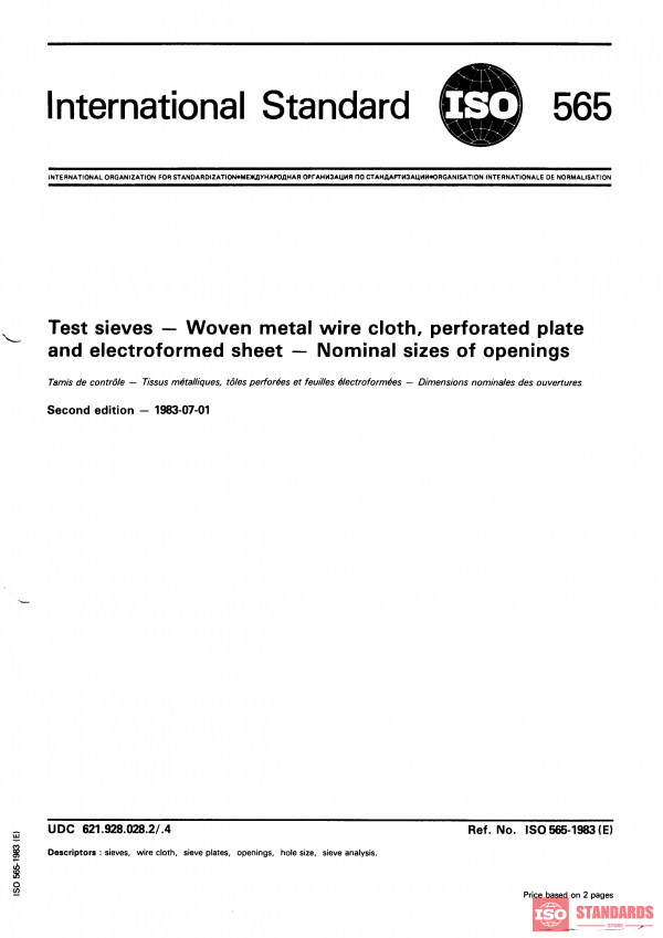 ISO 565:1983 PDF