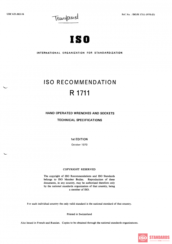 ISO/R 1711:1970 PDF