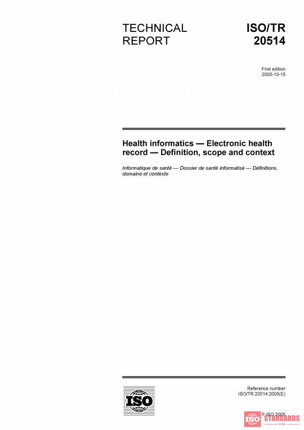 ISO/TR 20514:2005 PDF