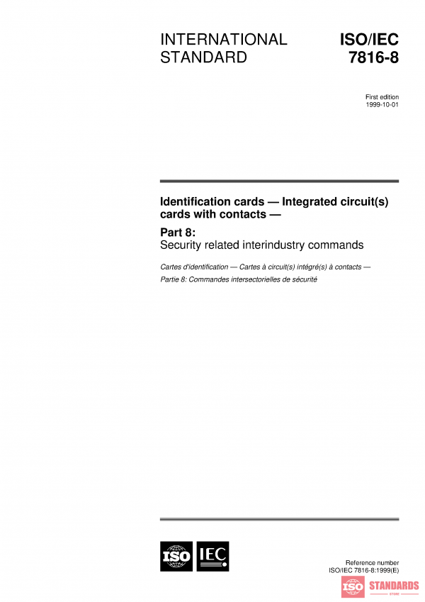 ISO/IEC 7816-8:1999 PDF