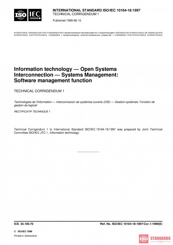 ISO/IEC 10164-18:1997/Cor 1:1999 PDF