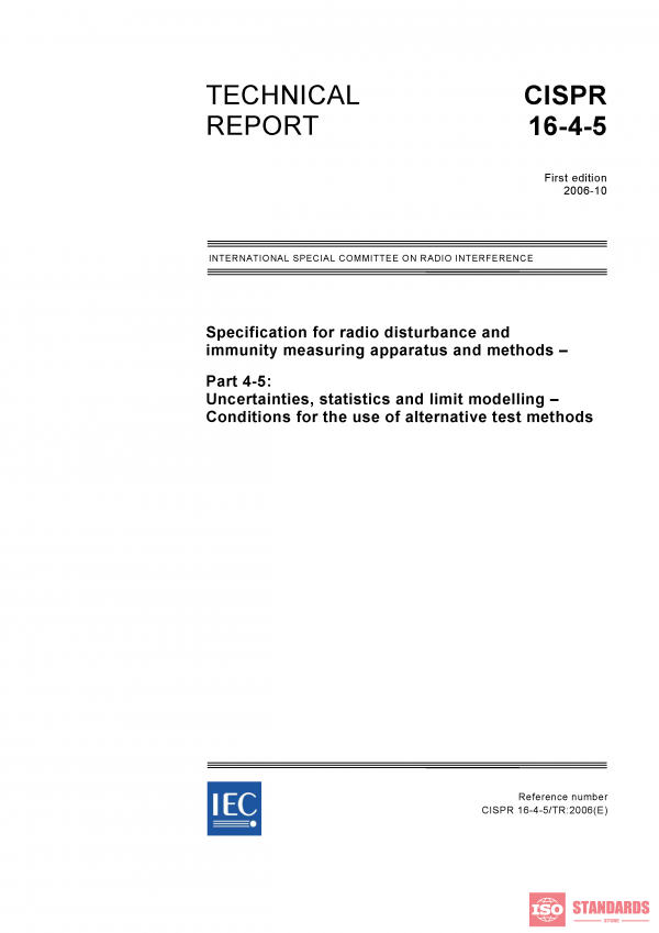 CISPR TR 16-4-5:2006 PDF