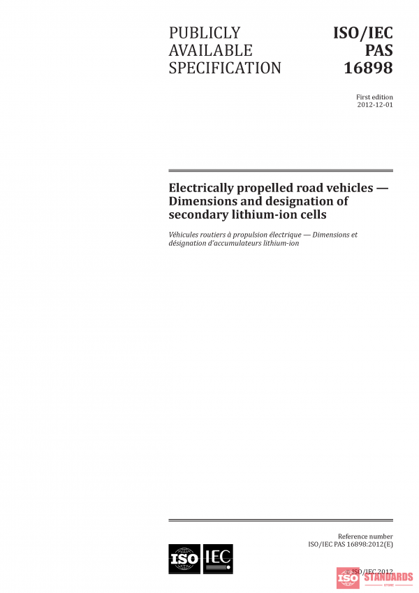 ISO/PAS 16898:2012 PDF