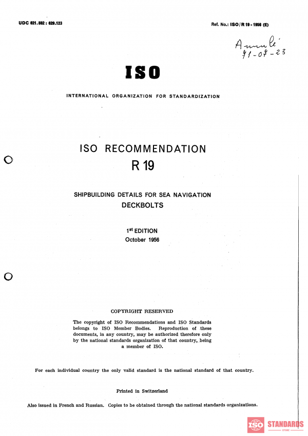 ISO/R 19:1956 PDF