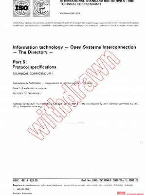 ISO/IEC 9594-5:1990/COR1:1992 PDF