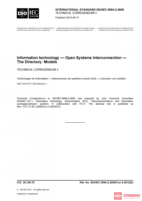 ISO/IEC 9594-2:2005/Cor 4:2012 PDF