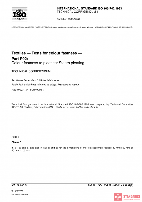 ISO 105-P02:1993/Cor 1:1999 PDF
