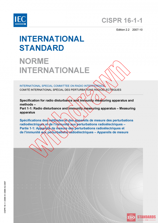 CISPR 16-1-1:2006+AMD1:2006+AMD2:2007 CSV PDF