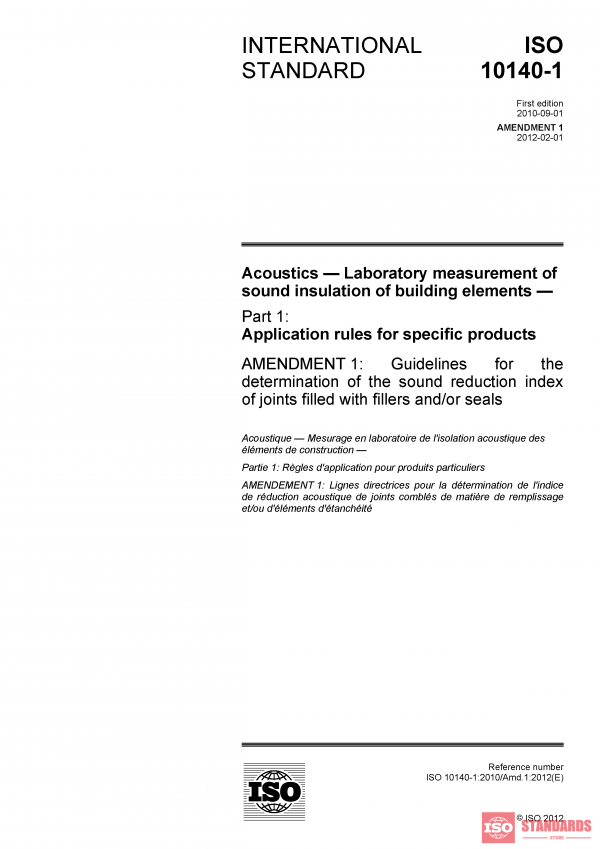 ISO 10140-1:2010/Amd 1:2012 PDF