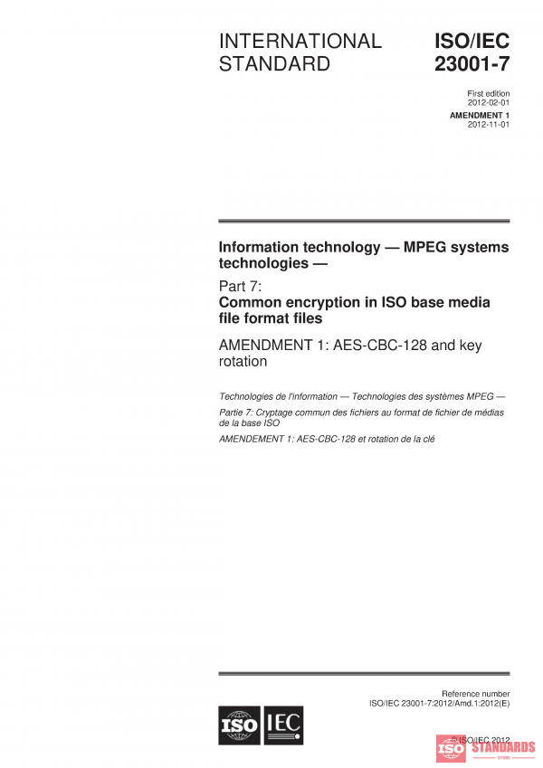 ISO/IEC 23001-7:2012/Amd 1:2012 PDF