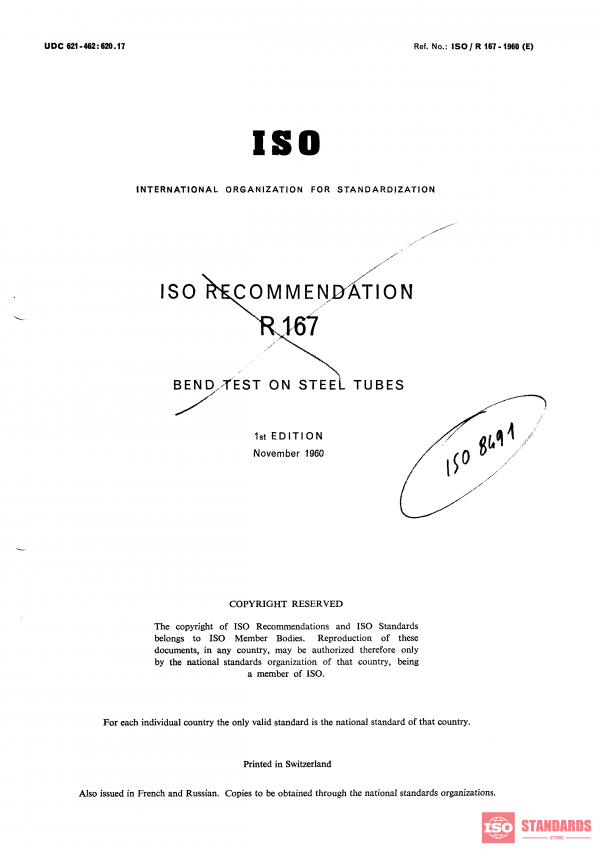 ISO/R 167:1960 PDF