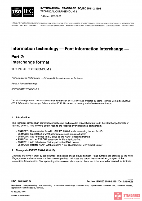 ISO/IEC 9541-2:1991/Cor 2:1995 PDF