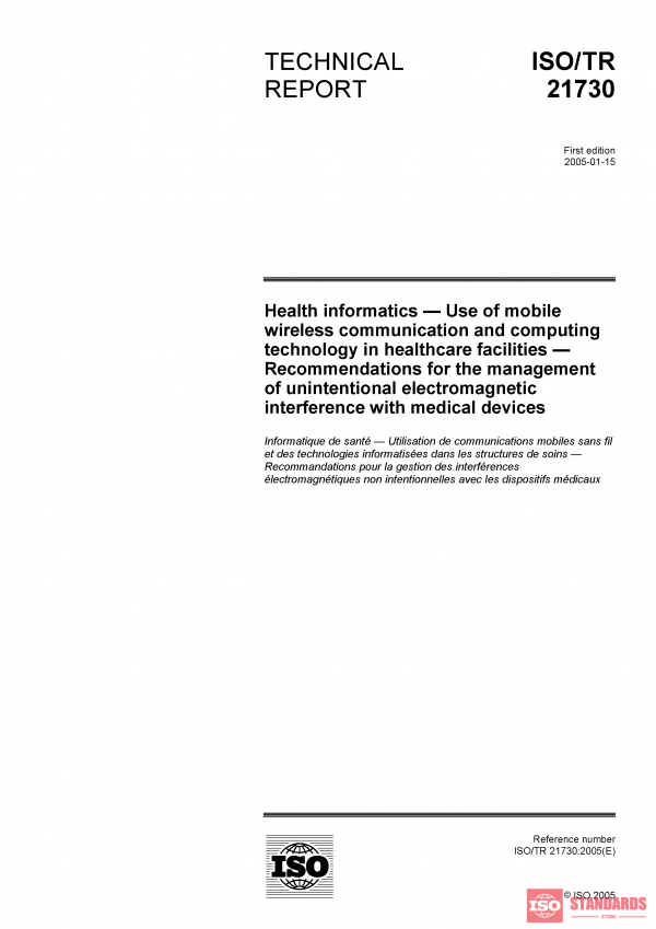 ISO/TR 21730:2005 PDF