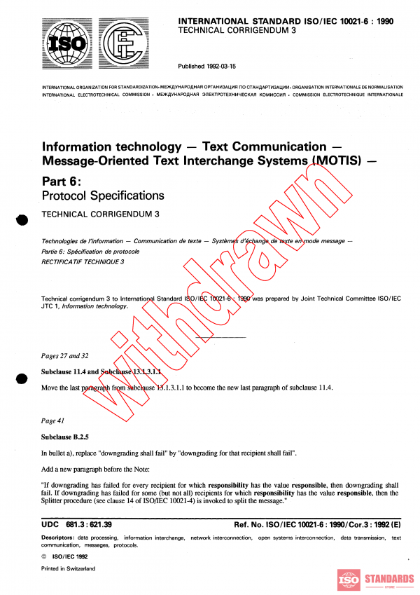 ISO/IEC 10021-6:1990/COR3:1992 PDF