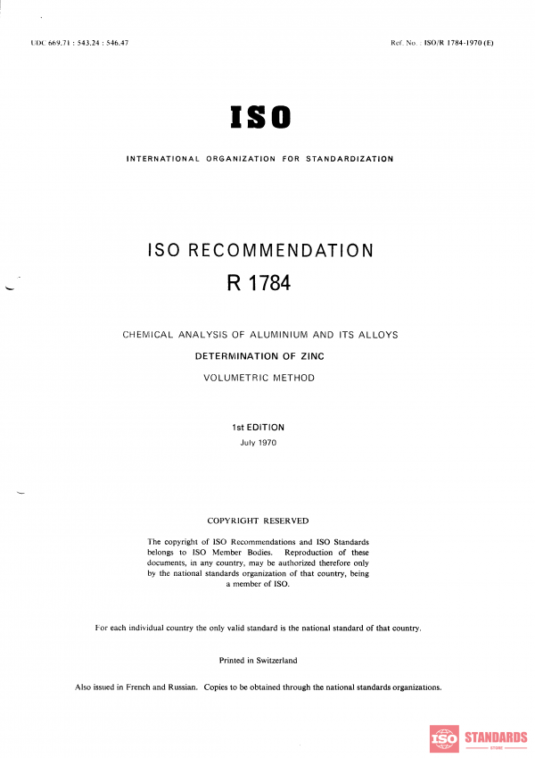 ISO/R 1784:1970 PDF