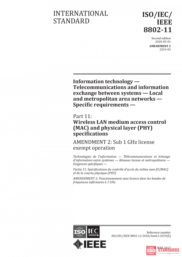 ISO/IEC/IEEE 8802-11:2018/AMD2:2019 PDF