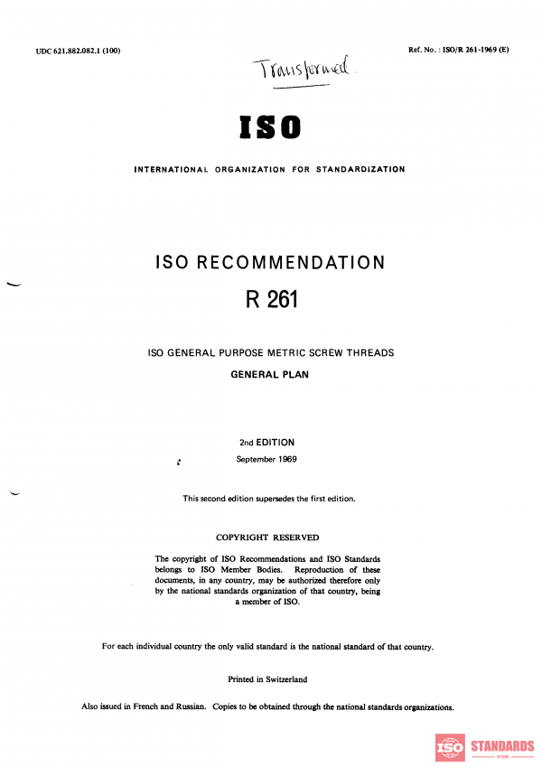 ISO/R 261:1969 PDF