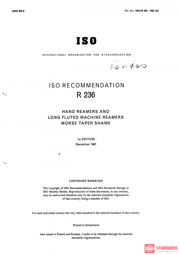 ISO/R 236:1961 PDF
