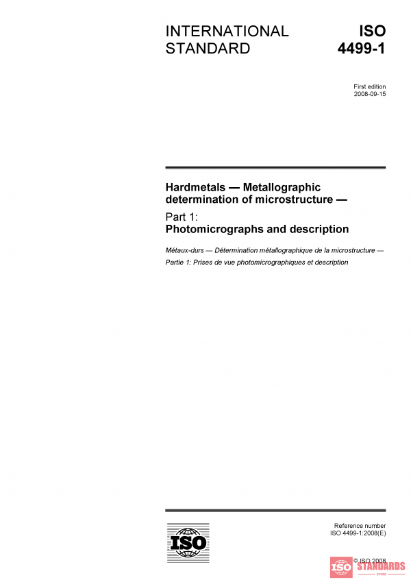 ISO 4499-1:2008 PDF
