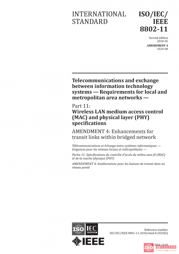 ISO/IEC/IEEE 8802-11:2018/Amd 4:2020 PDF