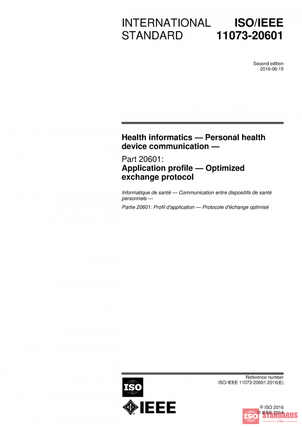 ISO/IEEE 11073-20601:2016 PDF