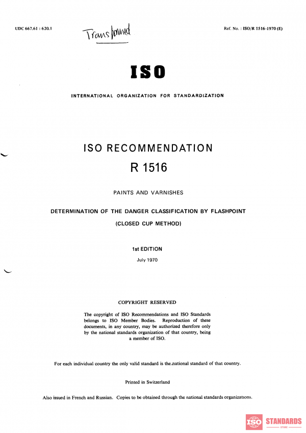 ISO/R 1516:1970 PDF