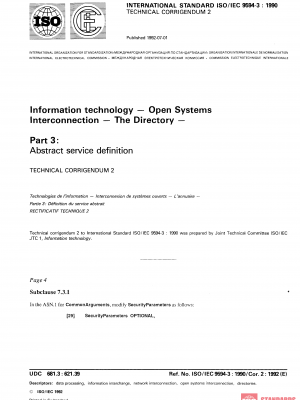 ISO/IEC 9594-3:1990/Cor 2:1992 PDF