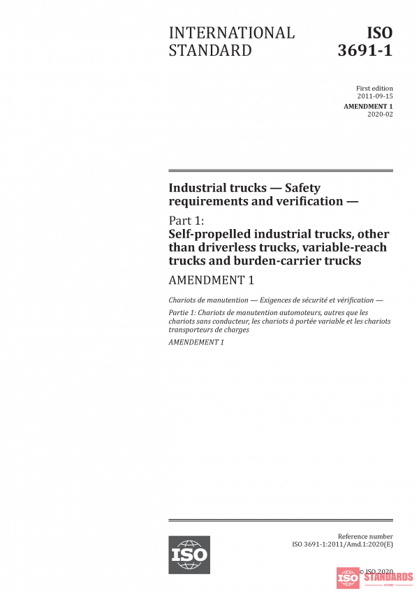 ISO 3691 1 Amd 1:2011 PDF