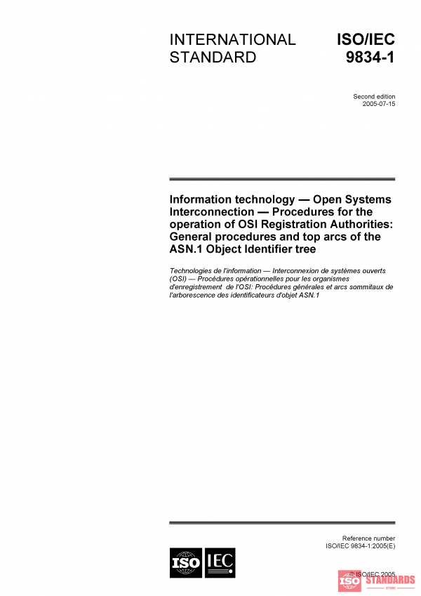 ISO/IEC 9834-1:2005 PDF