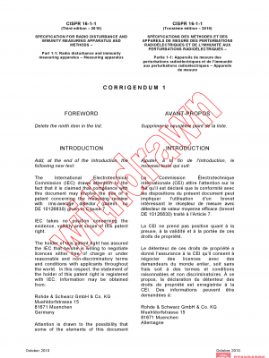 CISPR 16-1-1:2010/COR1:2010 PDF