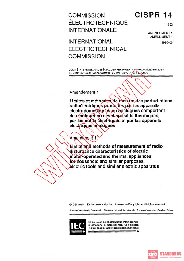 CISPR 14:1993/AMD1:1996 PDF