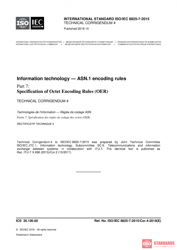 ISO/IEC 8825-7:2015/COR4:2018 PDF