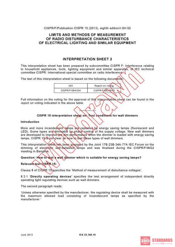 CISPR 15:2013/ISH2:2013 PDF
