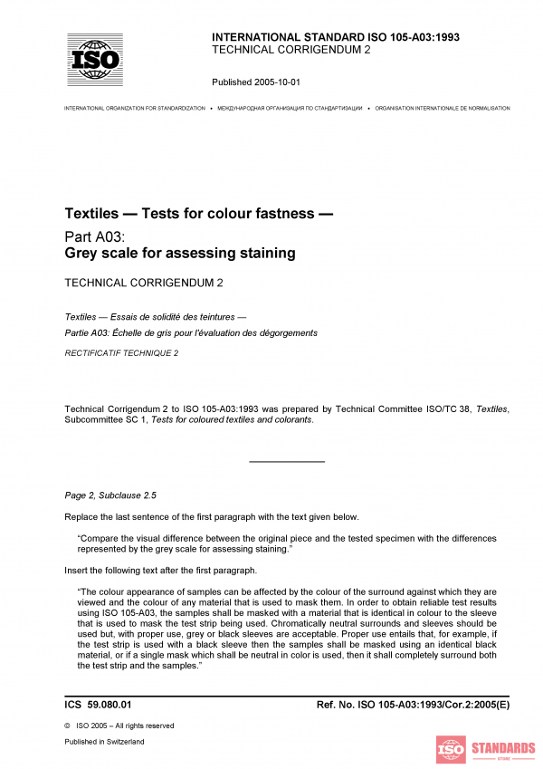 ISO 105-A03:1993/Cor 2:2005 PDF