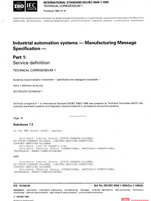 ISO/IEC 9506-1:1990/Cor 1:1995 PDF