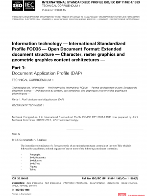 ISO/IEC ISP 11182-1:1993/Cor 1:1998 PDF