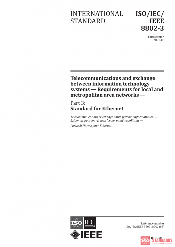 ISO/IEC/IEEE 8802-3:2021 PDF