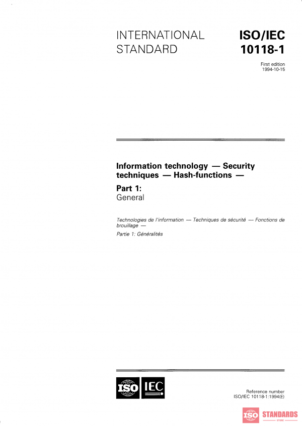 ISO/IEC 10118-1:1994 PDF