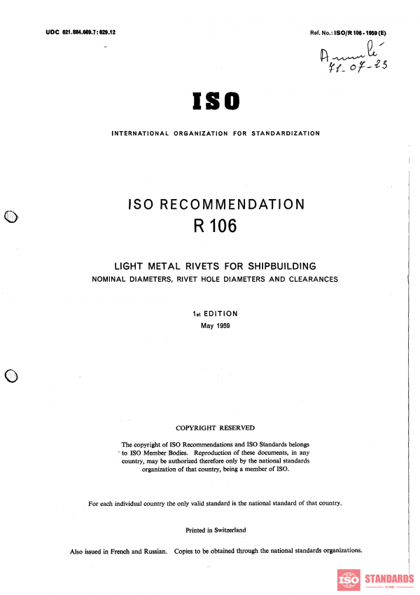 ISO/R 106:1959 PDF