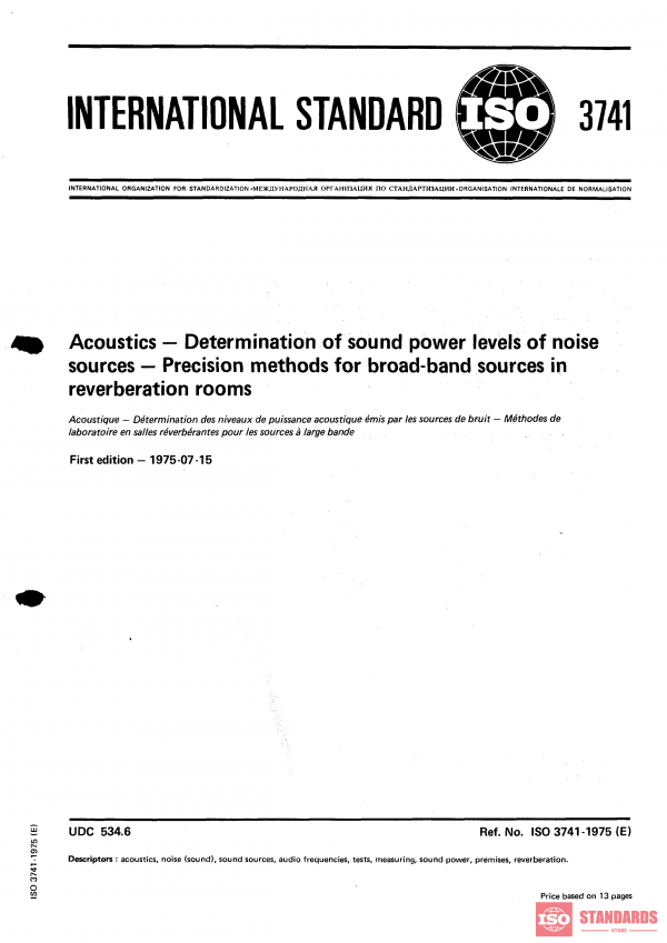 ISO 3741:1975 PDF