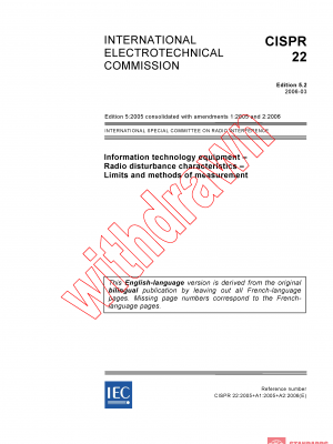 CISPR 22:2005+AMD1:2005+AMD2:2006 CSV PDF