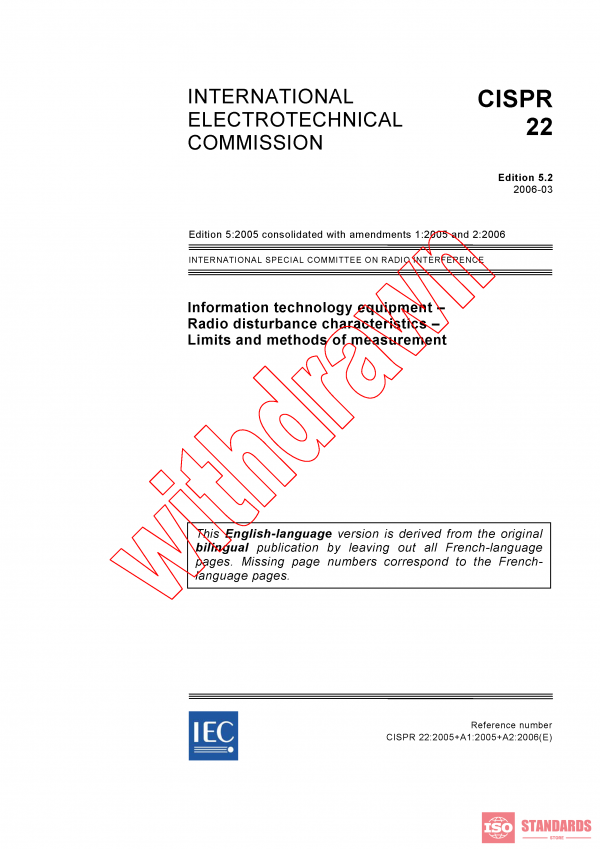 CISPR 22:2005+AMD1:2005+AMD2:2006 CSV PDF