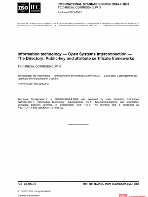 ISO/IEC 9594-8:2008/COR3:2013 PDF